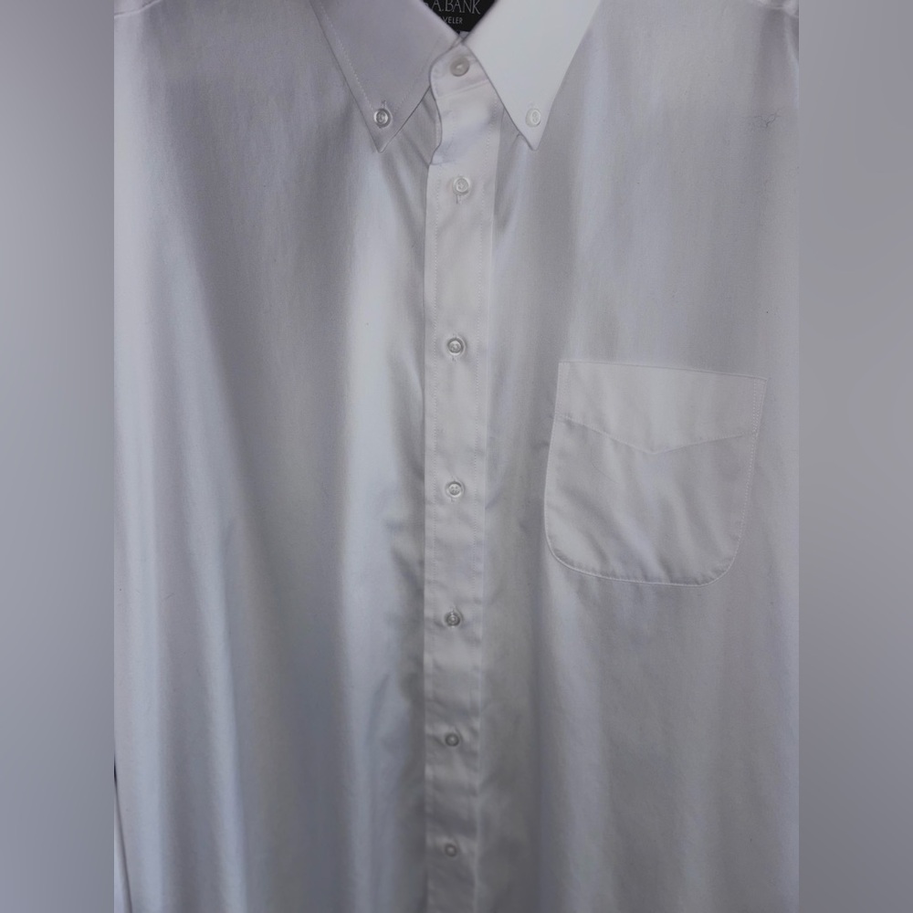 Jos. A. Bank Traveler Traditional fit Crisp White Cotton Dress Shirt Size 18-33 - Picture 4 of 14